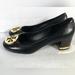 Tory Burch Shoes | Like New Tory Burch Designer Black Mini Heel Pump Size 7.5 | Color: Black/Gold | Size: 7.5