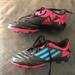 Adidas Shoes | Adidas Neoride Trx Fg Boys Black Blue Pink Soccer Shoes Size 3.5 Cleats Laces | Color: Black/Pink | Size: 3.5bb