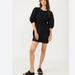 Free People Dresses | Free People Hope Puff Sleeve Cotton Minidress In Black Size L | Color: Black | Size: L