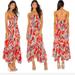 Free People Dresses | Free People Red Heat Wave Floral Ruffle Maxi Dress Women's Size Small | Color: Blue/Red | Size: S