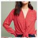 Anthropologie Tops | Anthropologie Maeve Matilda Red And White Polka Dot Button Down Top Blouse Xs | Color: Red/White | Size: Xs