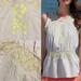 Anthropologie Tops | Anthropologie Hd In Paris Embroidered Peplum Gray Yellow Tank Top Size 00 Xxs | Color: Gray | Size: 00