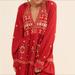 Anthropologie Dresses | Anthropologie Red Embroidered Tunic Dress | Color: Red | Size: Xs