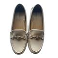 Coach Shoes | Coach Arlene Turnlock Driving Loafers Light Champagne Pebbled Leather Size 7 | Color: Cream | Size: 7