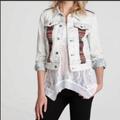 Free People Jackets & Coats | Free People Trash White Wash Baja Denim Jacket Nwt Size 12 | Color: Blue | Size: 12