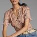 Anthropologie Tops | Anthropologie Forever That Girl Sequined V-Neck Blouse In Neutral | Color: Cream/Pink | Size: L