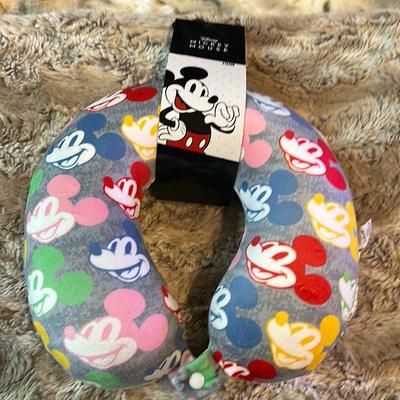 Disney Bedding | Mickey Mouse Travel Pillow | Color: Gray/Red | Size: One Size