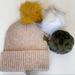 Anthropologie Accessories | Anthropologie Pick A Pom Beanie Stocking Hat Bronze 3 Poms Green White Hat Nwt | Color: Tan/White | Size: Os