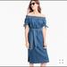 J. Crew Dresses | J.Crew Off The Shoulder Chambray Dress Nwt | Color: Blue | Size: 8