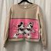 Disney Tops | Disney Mickey And Minnie Cropped Sweatshirt Size L | Color: Pink/Tan | Size: L