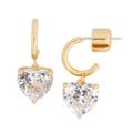 Kate Spade Jewelry | Kate Spade My Love April Crystal Heart Huggies Gold Hoop Earrings | Color: Gold | Size: Os