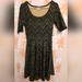 Lularoe Dresses | Lularoe Nicole Black And Nude Chevron | Color: Black/Tan | Size: M