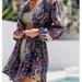 Anthropologie Swim | Anthropologie Paisley Floral Print Cover-Up Tunic Dress Size X-Large Nwot | Color: Black/Purple | Size: Xl