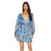 Free People Dresses | Free People Printed Azrel Mini Dress | Color: Blue | Size: Xs