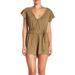 Free People Dresses | Free People Ballerina Tie Waist Romper Moss Nwt | Color: Green | Size: Xs