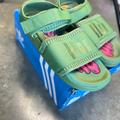 Adidas Shoes | Adidas Originals Adilette Sandal 2.0 Green Shoes Hook & Loop Mens 9 | Color: Green | Size: 9