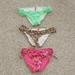 Victoria's Secret Swim | 3 Victoria's Secret Bikini Bottoms Size Small | Color: Black/Pink | Size: S