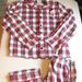 Disney Pajamas | 2pc Disney Red White Plaid Flannel Mickey Mouse Christmas Pajama Pj Sz Kids 9/10 | Color: Red | Size: Unisex 9/10