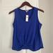 Anthropologie Tops | Anthropologie Bordeaux Royal Blue Twist Front Tank | Color: Blue | Size: Xs