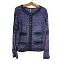 Free People Sweaters | Free People Le Petit Godard Jacket Button Front Cardigan Sweater Women's M | Color: Blue/Purple | Size: M