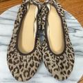 J. Crew Shoes | J. Crew | Animal Print Canvas Ballet Flats | Color: Black/Tan | Size: 8.5