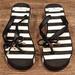 Kate Spade Shoes | Kate Spade Wedge Flip Flops Size 9 | Color: Black/White | Size: 9