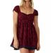 Free People Dresses | Free People Mini Babydoll Dress | Color: Black/Red | Size: M