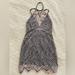 Free People Dresses | Free People Cross Strappy Floral Lace Slip Dress In Mauve & Black Size 4 Nwot | Color: Black/Pink | Size: 4