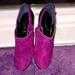 Nine West Shoes | A Brand New Pair Of Nine West Purple Suede N Snakeskin 5 Inch Heel Booties | Color: Purple | Size: 7.5