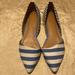 J. Crew Shoes | J. Crew Striped Zoe D’orsay Flats | Color: Blue/White | Size: 6.5