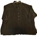 Zara Tops | 19 Zara Woman Cotton-Silk Short Sleeve Black Shirt.Point Collar/Tunic Long. | Color: Black | Size: Xxl