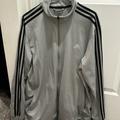 Adidas Jackets & Coats | Adidas Full Zip Track Jacket Soft Fleece 3 Stripes Pockets Mens 2xl Gray | Color: Gray | Size: Xxl