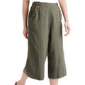 American Eagle Outfitters Pants & Jumpsuits | American Eagle Crop Wide Leg Pants Womens Small Green Pull-On Linen Blend | Color: Green | Size: S
