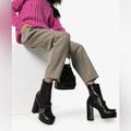 Gucci Shoes | Authentic Gucci Gg Marmont Black Leather Platform Boots Eu 39 Us 8.5 | Color: Black | Size: 8.5