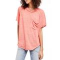 Free People Tops | Free People Peach Pink Faded Boyfriend Fit Kyoto Tee | Color: Orange/Pink | Size: Xs