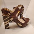 Michael Kors Shoes | Michael Kors Ivana Sandal Womens Platform Tiger Strappy Heels Open Toe Shoes | Color: Brown | Size: 7