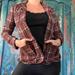 Anthropologie Jackets & Coats | Anthropologie Cordelia Plaid Blazer Jacket Red Maroon Brown Leather Wool | Color: Brown/Red | Size: 2