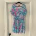 Lilly Pulitzer Dresses | Lilly Pulitzer Riegan Dress In Zanzibar Blue | Color: Blue/Pink | Size: L