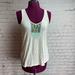 American Eagle Outfitters Tops | American Eagle Outfitters Size Xxs Cream Colored Tank Top With Beaded Design | Color: Blue/Cream | Size: Xxs