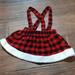 Disney Bottoms | Disney Baby 3-6 Red Plaid Suspender Christmas Skirt | Color: Black/Red | Size: 3-6mb