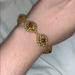 Anthropologie Jewelry | Evil Eye Gold Gem Rhinestone Bangle | Color: Gold | Size: Os