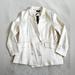 Zara Jackets & Coats | Beulah Womens Ivory White Satin Blazer Size L M | Color: Cream/White | Size: M