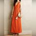 Anthropologie Dresses | Anthropologie Maeve Yuma Halter Maxi Dress Red Orange Basketweave Size 6 | Color: Orange/Red | Size: 6