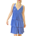 J. Crew Dresses | J. Crew Blue Tiered V-Neck Surplice Fits & Flare Dress | Color: Blue | Size: M