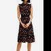 Kate Spade Dresses | Kate Spade Black Meadow Smocked Waist Sleeveless Ruffle Floral Dress | Color: Black/Pink | Size: S