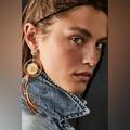 Free People Jewelry | Free People Black Leather Fringe Stud Earrings New | Color: Black/Silver | Size: Os