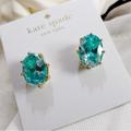 Kate Spade Jewelry | Kate Spade Ruby Gold Plated Shine On Oval Studs Earrings Green | Color: Gold/Green | Size: Os