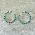 J. Crew Jewelry | J. Crew Hoop Earrings | Color: Blue/Gold | Size: Os