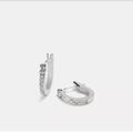 Coach Jewelry | Coach Silver Huggie Pave Earrings | Color: Silver | Size: Os