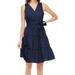 J. Crew Dresses | J.Crew Faux Wrap Sleeveless Tiered Navy Blue Mini Dress Women's Nwt Size 12 | Color: Blue | Size: 12